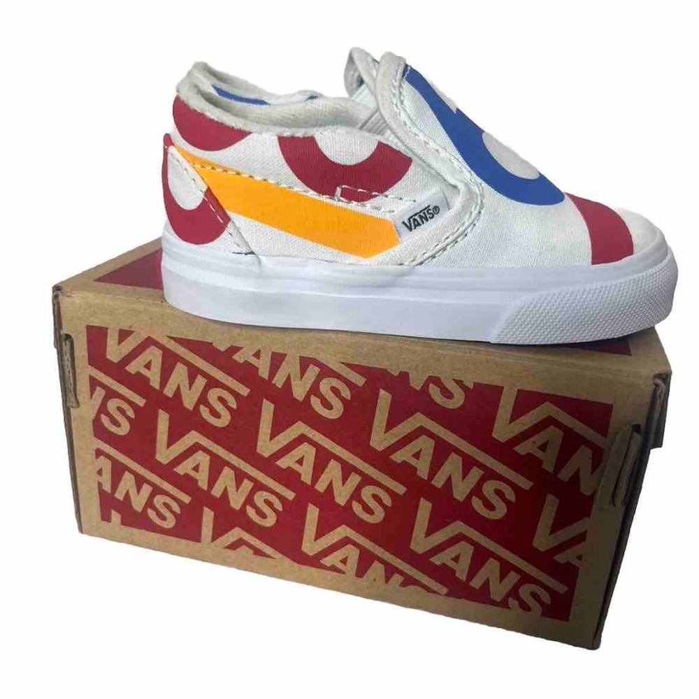 Kids unisex size‎ 5 Vans Deck Club classic slip-on, multicolored sneaker